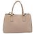 Saffiano Borsa PRADA in pelle Safiano 2 modi Beige Oro Auth 183886A D'oro - vista 3