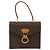 Céline Borsa CELINE Macadam Canvas PVC Pelle Marrone Oro Auth 182076 D'oro - vista 2