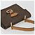 Céline Borsa CELINE Macadam Canvas PVC Pelle Marrone Oro Auth 182076 D'oro - vista 6