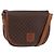 Céline CELINE Macadam Canvas Schultertasche PVC Leder Braun Gold Auth 183989 Golden