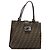 FENDI Zucca Canvas Mamma Baguette Tote Bag Black Brown Auth 182074 Marrone Nero