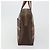 Céline Borsa CELINE Macadam Canvas PVC Pelle Marrone Oro Auth 180639 D'oro - vista 5