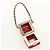 Charm per borsa CHANEL Matelasse in pelle di agnello rosso e oro CC Autentico 181875SAM D'oro - vista 16