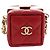 Charm per borsa CHANEL Matelasse in pelle di agnello rosso e oro CC Autentico 181875SAM D'oro - vista 2