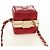 Charm per borsa CHANEL Matelasse in pelle di agnello rosso e oro CC Autentico 181875SAM D'oro - vista 6