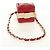 Charm per borsa CHANEL Matelasse in pelle di agnello rosso e oro CC Autentico 181875SAM D'oro - vista 7