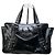 Vintage Givenchy Ledertasche Schwarz Silber