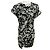 Isabel Marant Kurzärmeliges Mini-Seidenkleid mit Print Schwarz / Elfenbein