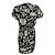 Isabel Marant Kurzärmeliges Mini-Seidenkleid mit Print Schwarz / Elfenbein - Ansicht 3
