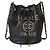 Borsa a secchiello Chanel Black Caviar Studded Deauville con coulisse Nero
