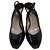 Jimmy Choo Slingback con Punta Aperta in Pelle Nera Goffrata Nero