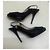 Jimmy Choo Slingback con Punta Aperta in Pelle Nera Goffrata Nero - vista 5