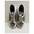 Jimmy Choo Baskets en cuir blanc et pailleté Métallisé - vue 3