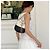 Borsa a secchiello Chanel Gabrielle in pelle trapuntata Nero Bianco - vista 3