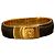 Loewe Bracciale a Cerchio Anagramma in Pelle Nera e Metallo Dorato Nero D'oro