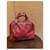 Sac à main Yves Saint Laurent en cuir verni bordeaux  - vue 2