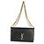 Borsa Saint Laurent Black Grain De Poudre Medium Kate Chain Nero - vista 5