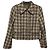 & Other Stories Tweed-Kurzjacke mit Karomuster Braun Schwarz Beige