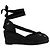 Autre Marque Sandali espadrilles neri con zeppa e lacci alla caviglia Nero