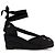 Autre Marque Sandali espadrilles neri con zeppa e lacci alla caviglia Nero - vista 7