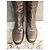 Sergio Rossi Botas Altas de Cuero Marrón Efecto Cocodrilo Castaño - vista 3