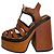 Sandales à talon bloc et plateforme Dsquared2 en cuir cognac