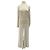 Autre Marque BITE Langes beige Baumwollkleid mit Rüschen