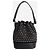 Alaïa Borsa in pelle di agnello scamosciata nera con occhielli Nero - vista 3