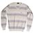 Autre Marque Sergio Tacchini V-Ausschnitt Pullover gestreift Roh Lila Hellbraun