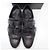 Sneakers Gucci in pelle nera e monogram con chiusura a strappo Nero - vista 2