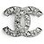Spilla Chanel in strass argento