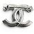 Spilla Chanel in strass argento - vista 4