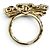Timeless Chanel B24B Coco Mark Ribbon Rhinestone Ring Golden - Ansicht 5
