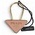 Portachiavi con placca logo Triangle Prada Rosa D'oro