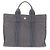 Hermès Hermes Herline Leather Canvas Tote Bag Brown Black
