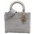 Dior Grau Canvas Cannage Lady D Lite Medium Braun