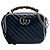 Borsa Gucci Blue Small GG Marmont Matelasse Diagonal Leather Torchon Bamboo Blu navy