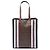 Tote verticale in E-Canvas a righe con monogramma TB marrone Burberry