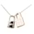 Collier pendentif O Kelly en palladium argenté et cuir Swift Hermès  - vue 1