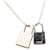 Collier pendentif O Kelly en palladium argenté et cuir Swift Hermès  - vue 2