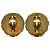 Orecchini Chanel Gold CC placcati oro e resina con catena e clip tondo D'oro - vista 2
