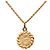 Collana con pendente rotondo in cristallo placcato oro Chanel Gold D'oro - vista 2