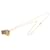 Collier pendentif O Kelly en cuir Swift plaqué or Hermès Gold Doré  - vue 1