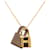 Collier pendentif O Kelly en cuir Swift plaqué or Hermès Gold Doré  - vue 2
