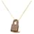 Collier pendentif O Kelly en cuir Swift plaqué or Hermès Gold Doré  - vue 4