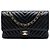 Chanel Black Medium Classic Chevron Lambskin Double Flap Nero