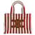 Céline Borsa Cabas Thais Small di Celine Marrone Bianco Rosso