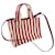 Céline Borsa Cabas Thais Small di Celine Marrone Bianco Rosso - vista 11