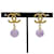 Orecchini Chanel Coco Mark Swing D'oro Porpora  - vista 1