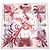 Carré Hermès Mythiques Phoenix 90 cm seta rosa Bianco Rosso Blu Corallo